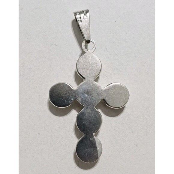 Chunky Sterling Silver Cross, 925 Silver Cross, Statement Piece, Cross Pendant - Picture 5 of 8